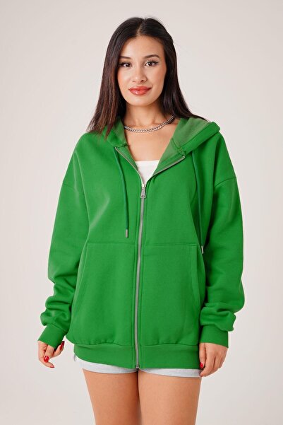 Hipo Trend Kapüşonlu Oversize Cepli Spor Benetton Hırka