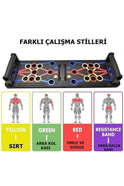 Raicon Şınav Çalışma Platformu Tahtası Aleti Fitness Spor Kondisyon 9in1 Şınav Barı