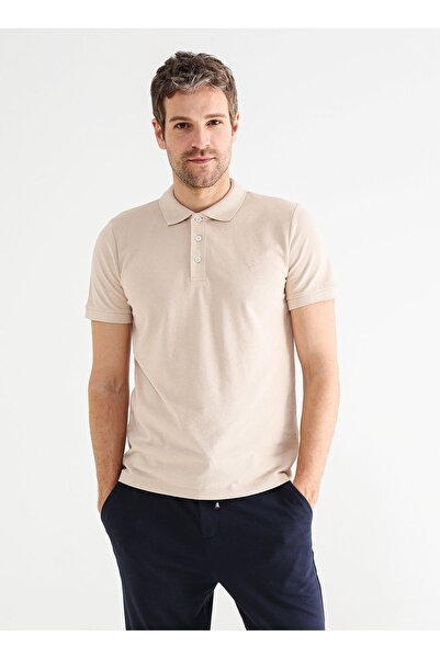 Fabrika Bej Erkek Regular Fit Polo T-shirt Boramır-y
