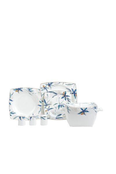 KORKMAZ Bone Collection 60 Parça Kare Yemek Takımı