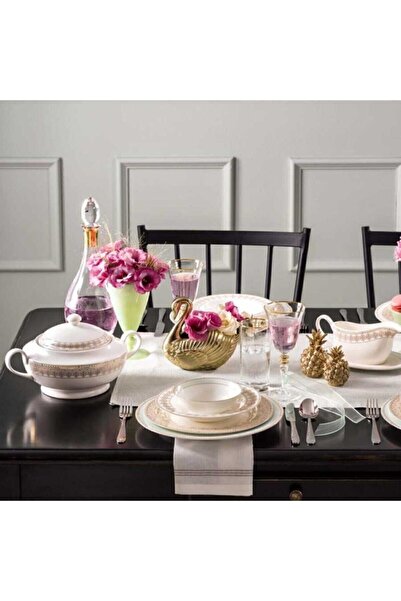KORKMAZ Imperial Collection 92 Parça Yuvarlak Yemek Takımı