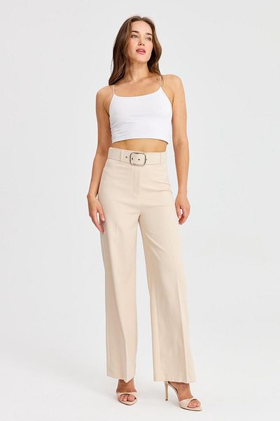 Two Mail Belted Trousers STONE