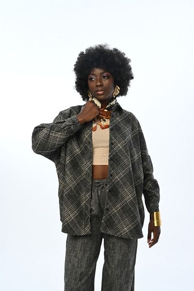Orfeo Negro Cămașă oversize pentru femei cu model