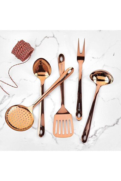 KORKMAZ Twisty Rosa Gold 5 Piece Service Set