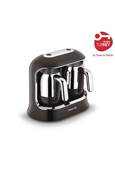 KORKMAZ Kahvekolik Twin Siyah/krom Otomatik Kahve Makinesi