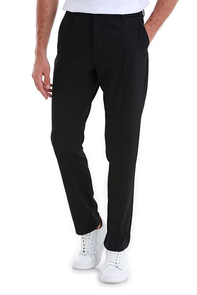 Hatemoğlu Μαύρο παντελόνι Jogger με ίσια πλαϊνή τσέπη Dynamic Fit