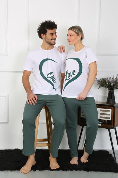 Akbeniz Γυναικείο Σετ Πυτζάμες Lover Combined Cotton Cotton White 50127 Price is for single Set