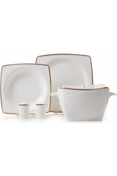 KORKMAZ Bone Selection 60 Parça Kare Yemek Takımı