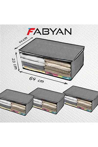 FABYAN 3 Adet - Büyük Boy Bazaaltı Ve Çekyat Hurç 64 X 45 X 22 Cm Antrasit