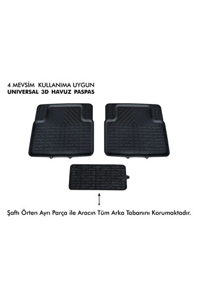 Universal Renault Clio 4 Havuz Paspas 3d 5 Prç. Siyah (13-19)