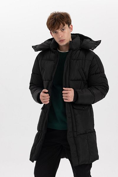 DeFacto Wasserabweisender, aufblasbarer Parka-Mantel mit Kapuze und Reißverschluss – A2849ax23wn