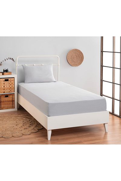 Altın Yaprak Single Elastic 100% Cotton Combed Sheet + 1 Pillow Case (50x70 cm)