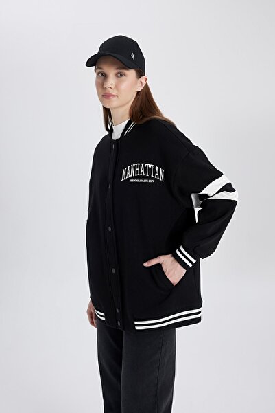 DeFacto Jachetă bomber cu guler brodat cu pene moale - C3065ax24sp