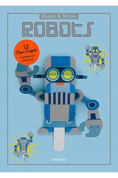 Hachette صنع وتحريك الروبوتات 12 دمية ورقية للضغط عليها واللعب بها صنع وتحريك...