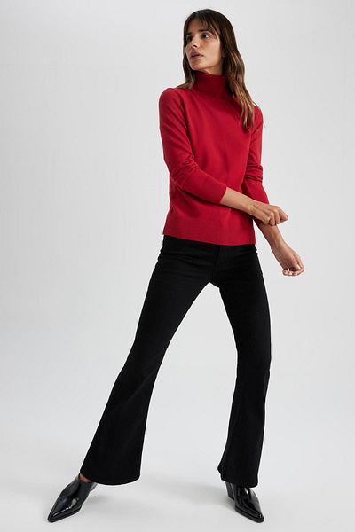 DeFacto Regular Fit Turtleneck Basic Plain Knitwear Sweater H1651Az23Wn