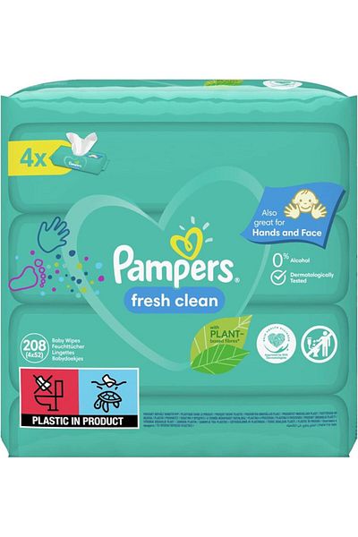 Pampers Fresh Clean Baby Wipes, White
