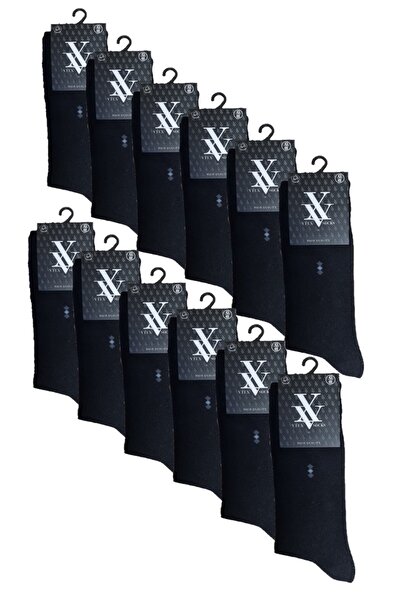 vtex socks 12 пар чоловічих шкарпеток з високим вмістом бавовни, чорні, 12 пар