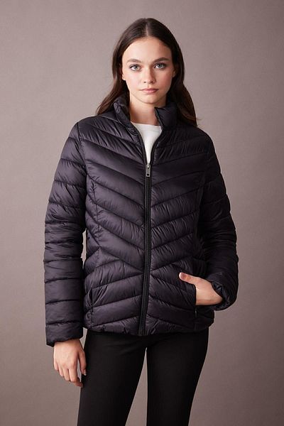 DeFacto Lightweight Water Repellent down Coat - Stand Collar, Quilted and Pocketed Seasonal A0974Ax23Au