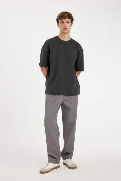 DeFacto Παντελόνι Gabardine Wide Straight Fit Φαρδύ ίσιο πόδι με τσέπες 3159711