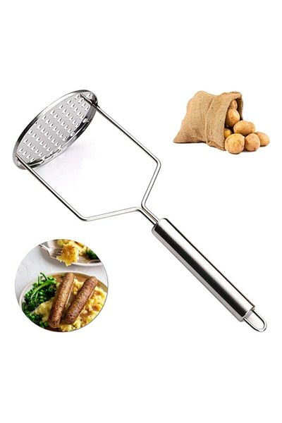 EMBazaar Round Luxury Stainless Steel Potato Masher, Practical Potato Masher, Puree Maker, Food Maker Apparatus