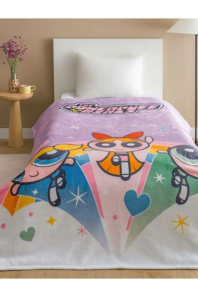 LC Waikiki Παιδική κουβέρτα Powerpuff Girls Light Lilac - 150x200 cm