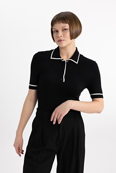 DeFacto Fitted Polo Yaka Kazak C1498ax24sp