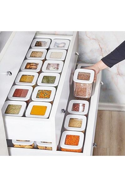 VİP AHMET Square Storage Container 1700ml - 3 Pieces