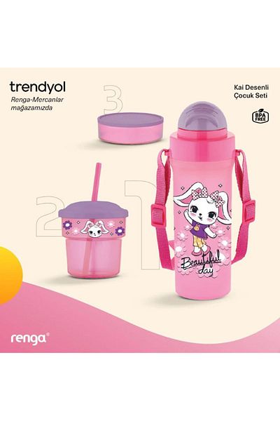 Renga Kai Kids Set of 3 - Water Bottle, Cup and Storage Container