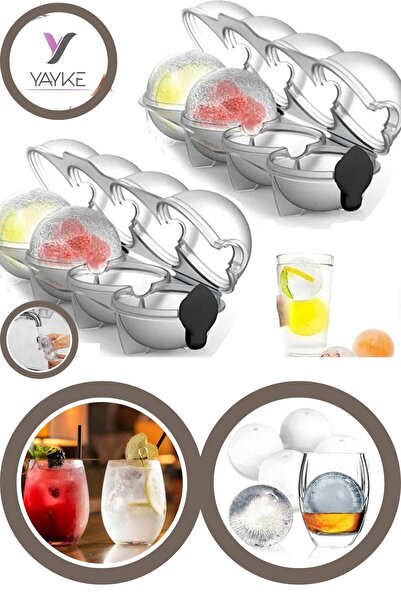 Yayke (2 Adet) 4'lü Büyük Boy Buz Kalıbı,meyveli,kahveli,limonlu Buz Kalıbı