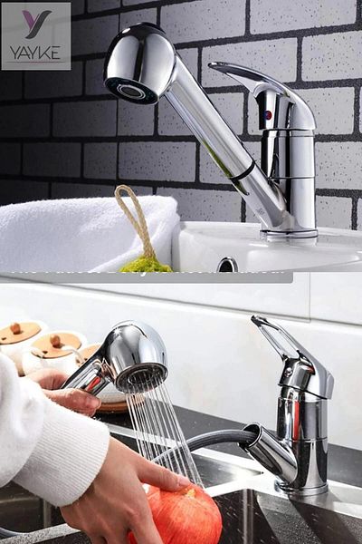 Yayke Mix Spiral Extending Sink Faucet Hairdresser Barber Faucet Brass