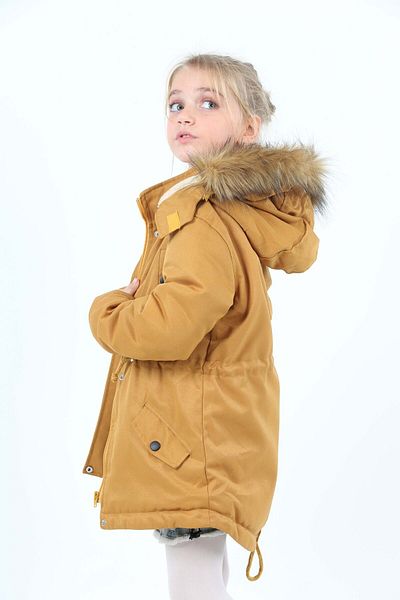 Asortix Water Repellent Fur Hooded Winter Coat for Girls