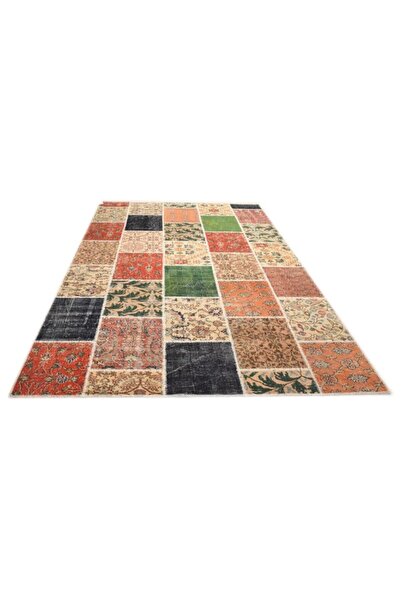 Madalyon Patchwork El Dokuma Antik Anadolu Kilim Naturel