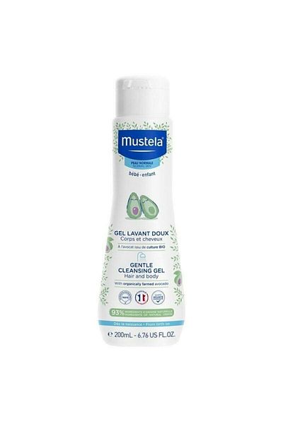 Mustela شامبو تنظيف لطيف لشعر الجسم لحديثي الولادة 200 مل
