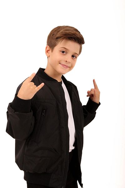 Perendi Boy's Bomber Jacket - Μαύρο και Εθνόσημο