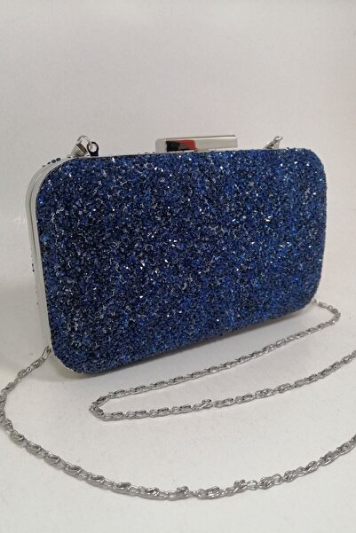 PARKTAN Yakamoz Kadın Lacivert Taşlı Abiye Clutch Portföy Çanta
