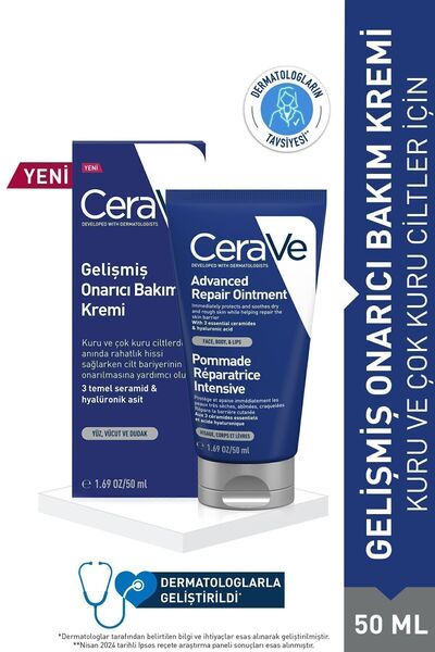 CeraVe Kuru Ciltler İçin Gelişmiş Onarıcı Bakım Kremi 50 ml