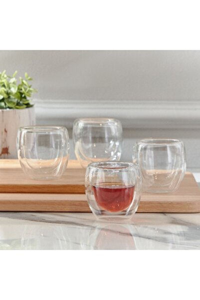 Home Box Sip Savor 4-Piece Double Wall Cup Set - 80 ml