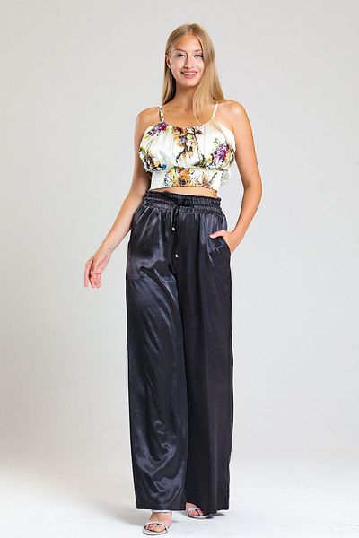 Sense Gipe Detailed Pocketed Wide Leg Satin Trousers| Pnt34217 Light Brown