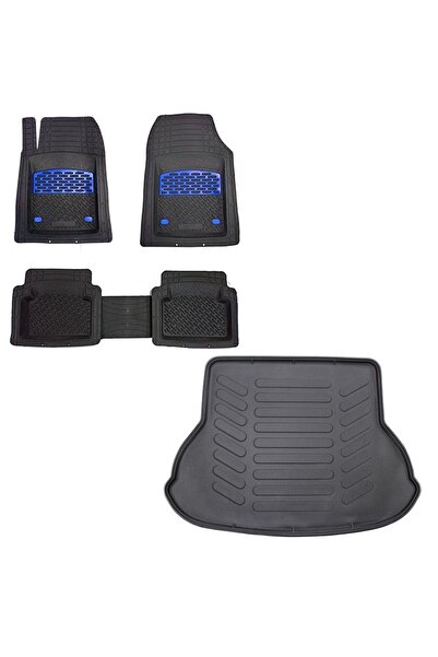 Lunga Fiat Fiorino Combi Plastik Zemin 2012 UYUMLU 4D BAGAJ HAVUZU ve Mavi 4D...