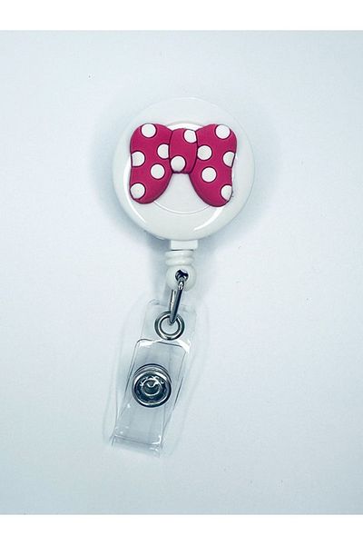 odaburada Pink Ribbon Figured Yoyo Collar Card Holder