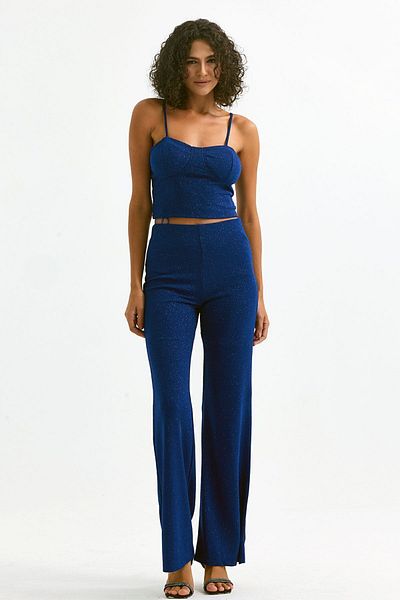 Sense Saks Colorful Glittery Pukuro Evening Dress - Elastic Waist Trousers| Pnt35399