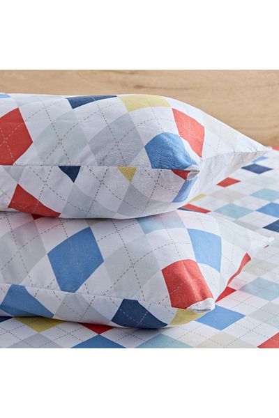 Home Box Nora 2-Piece Plaid Reversible Pillow Cover Set - 50x75 cm