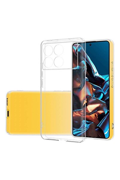 Fibaks Poco F6 Pro Kılıf Kamera Korumalı Şeffaf Ultra Ince Esnek Renksiz Silikon Kapak