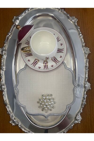 Smiling Home 6 τεμάχια λινό λινό Ασημί Χρώμα Κομψή περλέ κοκτέιλ παρουσίασης χαρτοπετσέτα