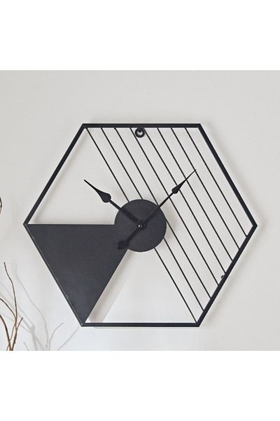 Home Box Sonet Geometric Metal Wall Clock - 45x39x4.5 cm