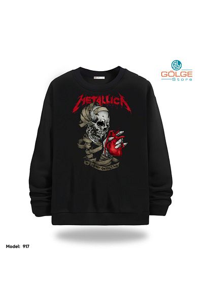 Gölge Store Metallica Chest Printed Slimfit Crew Neck 2 Thread Unisex Sweatshirt