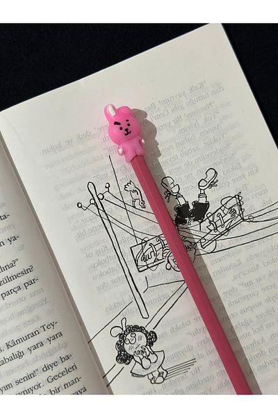odaburada Pink Rabbit Figure Cute Pencil Ornament-Pen Head