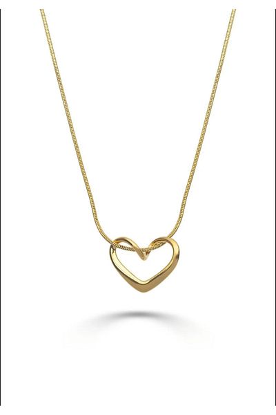 yiğit aksesuar Heart Model Steel Necklace - Knot Detailed
