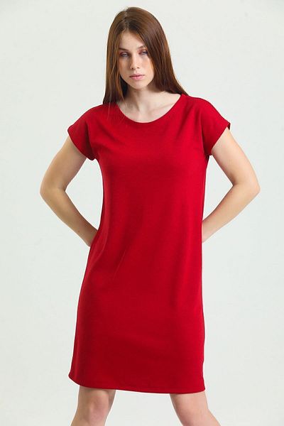 Sense Pool Collar Mini Sleeve Dress| Elb33681 Red