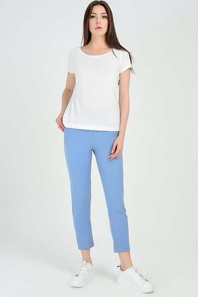 Sense Plus Size Trousers| Pnt17950 Blue